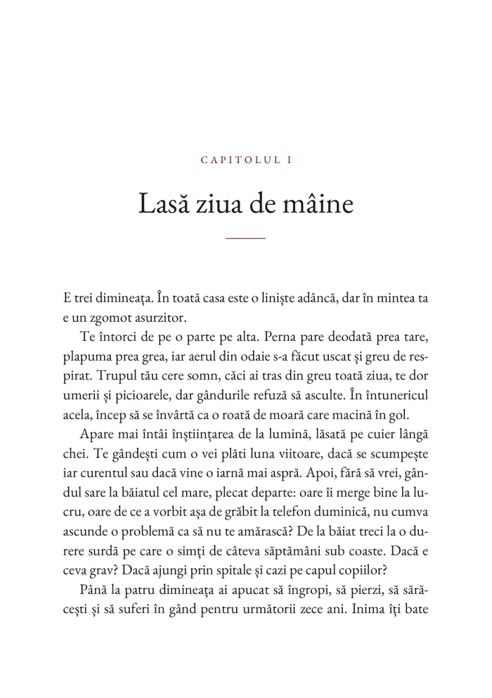 Prima pagină din capitolul «Lasă ziua de mâine»